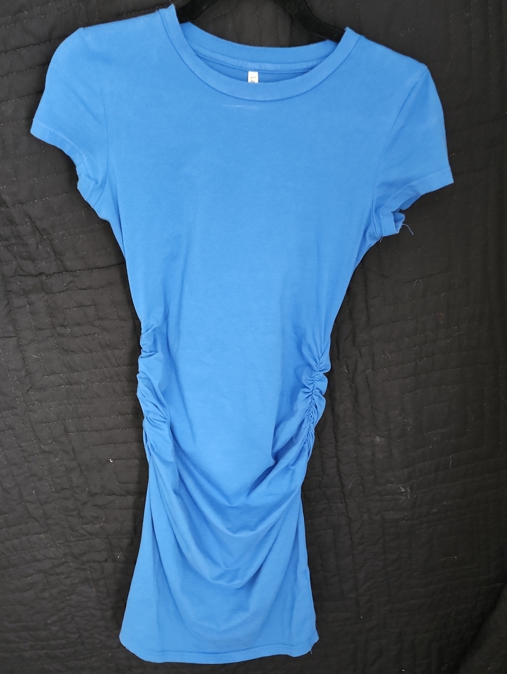 Women’s Blue Short-Sleeve Ruched Tee Dress